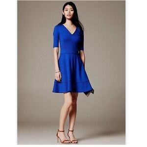 Banana Republic piped ponte-fit Cobalt Blue V-Neck Career Petite‎ 2